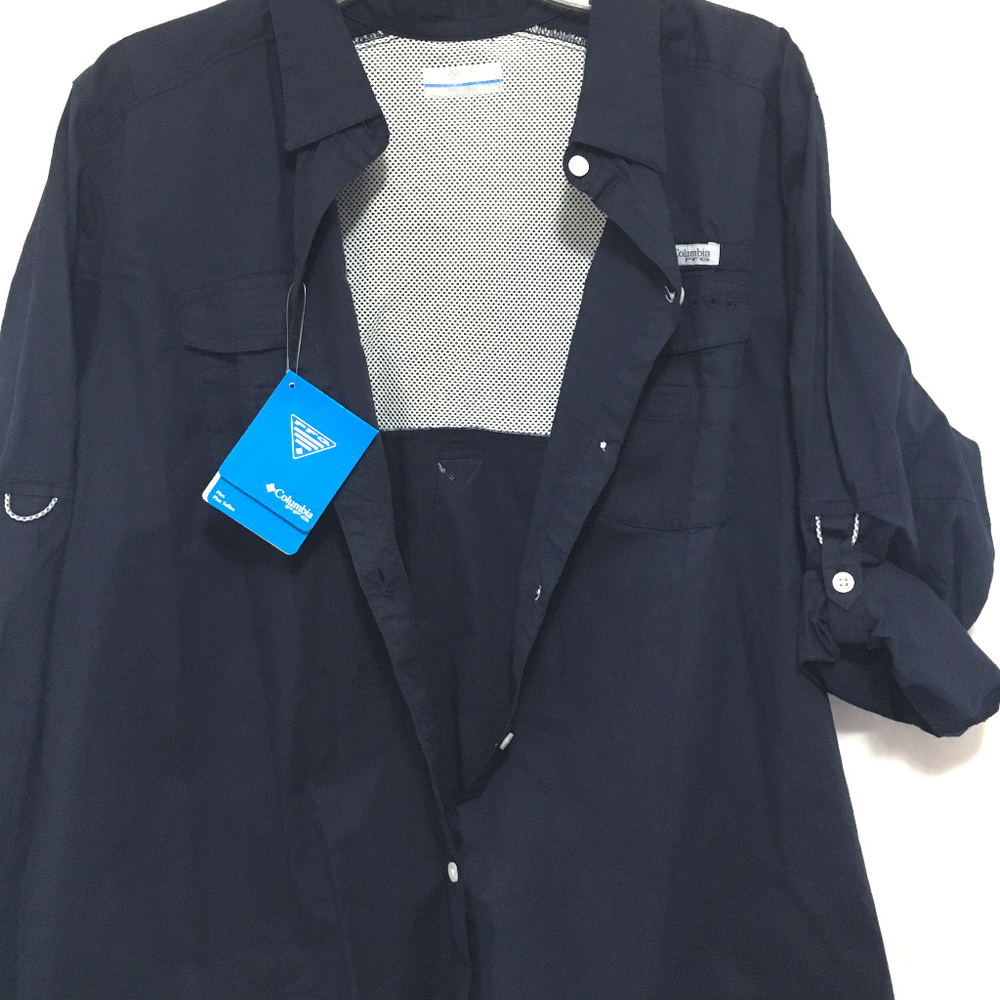 💥 SOLD 💥 COLUMBIA PFG Navy Blue Shirt SIZE 1x - Picture 6 of 8